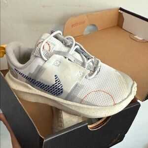 Nike Kids White and Navy Sneakers